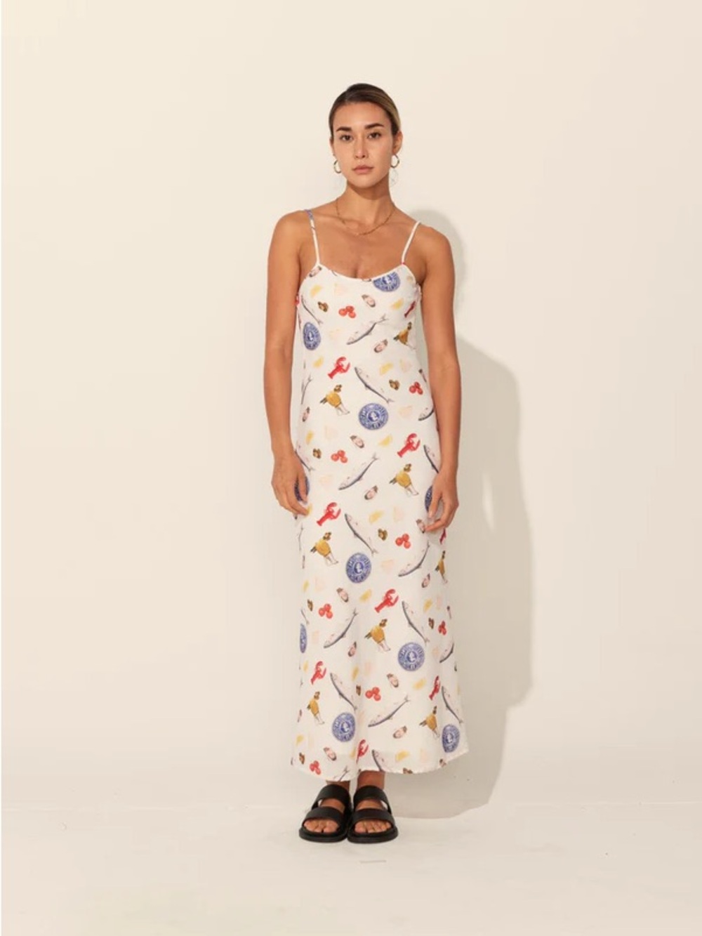 Mint Vanilla Maxi Dress in Seafood Print - Picture 2 of 12